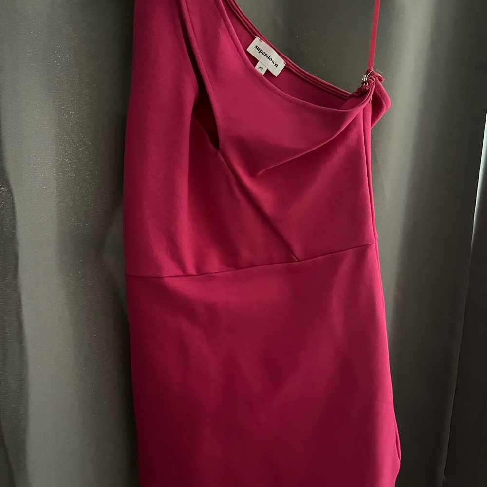 Superdown Fuchsia One Shoulder Dress